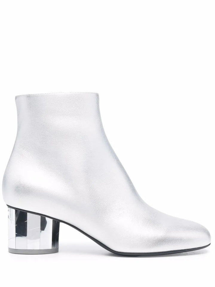 Ferragamo Mirrored Heel Leather Ankle Boots