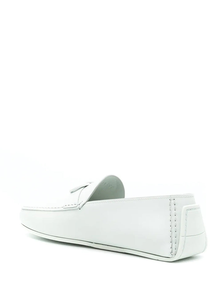 Ferragamo Gancini Calf Leather Slippers in NEUTRALS