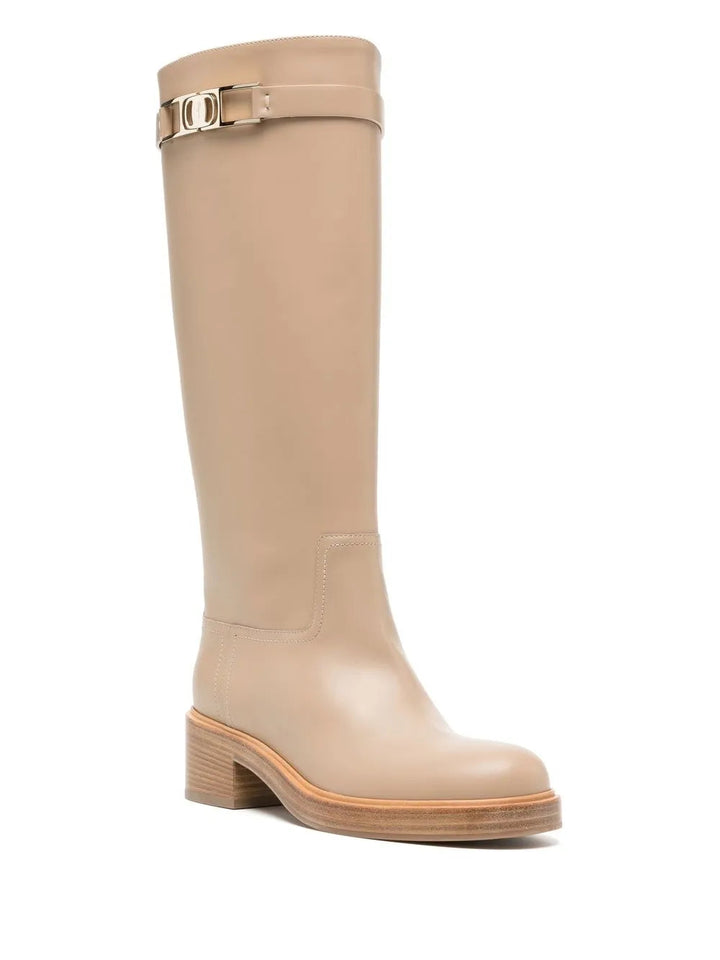 Ferragamo Ornament Square Gancini Boots