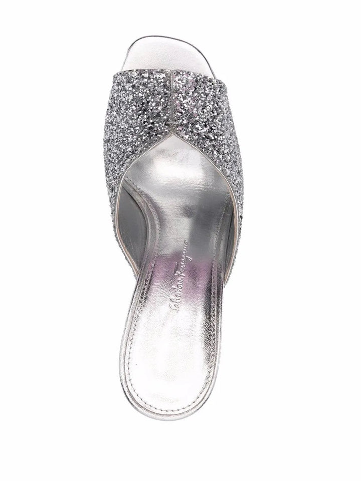 Ferragamo Metallic Glitter Sandals
