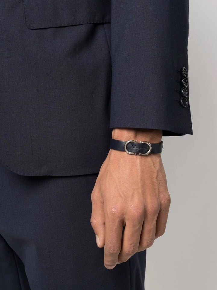Ferragamo Gancini Leather Bracelet