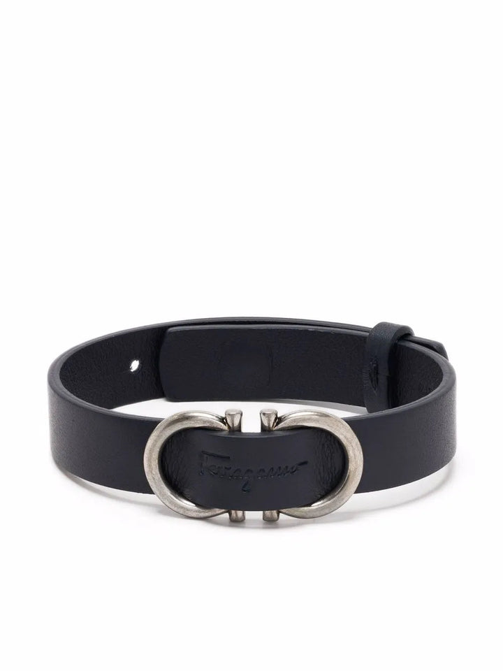 Ferragamo Gancini Leather Bracelet