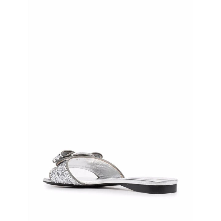 Ferragamo Vara Bow Glitter Slide Sandals