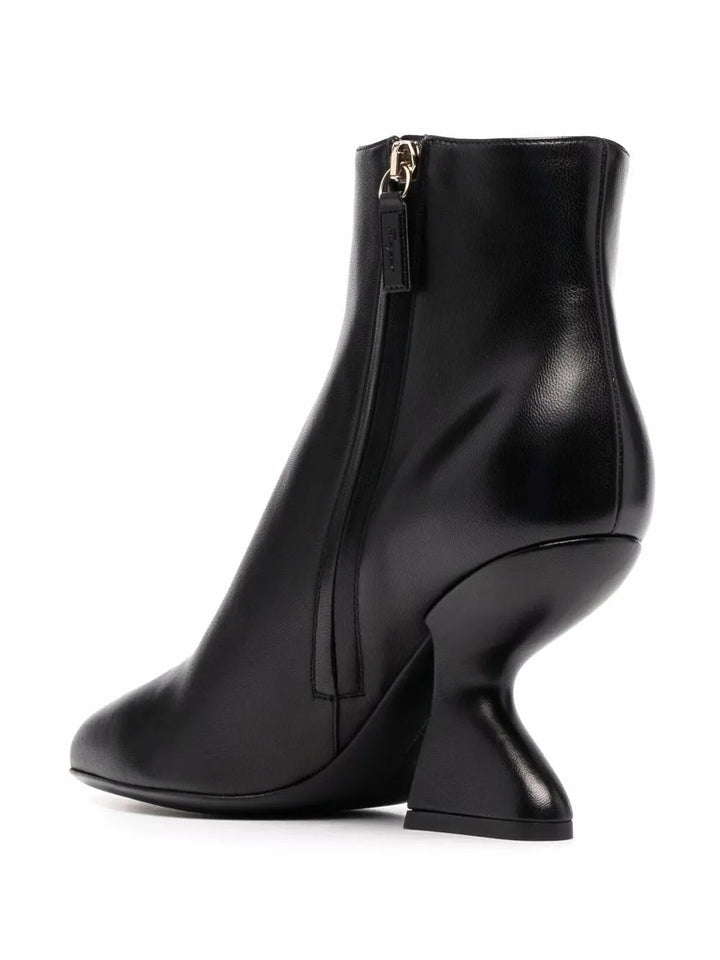 Ferragamo F-Heel Sculpted Ankle Boots