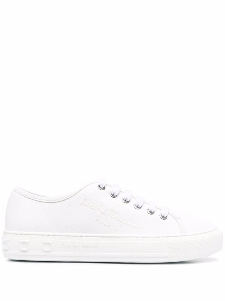 Ferragamo Embossed-Logo Low-Top Sneakers