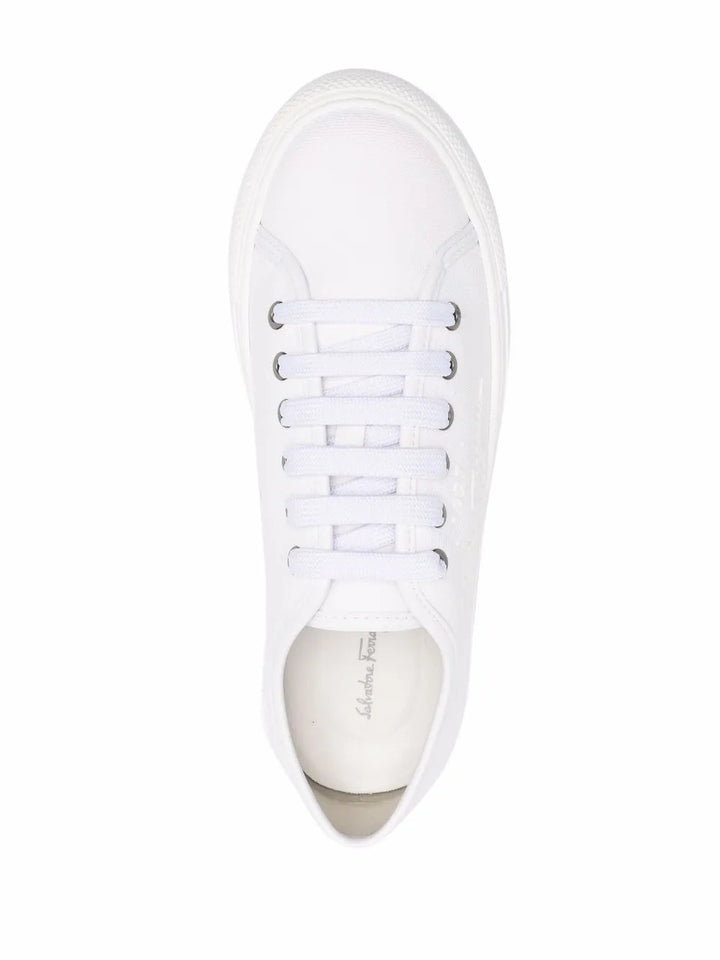 Ferragamo Embossed-Logo Low-Top Sneakers