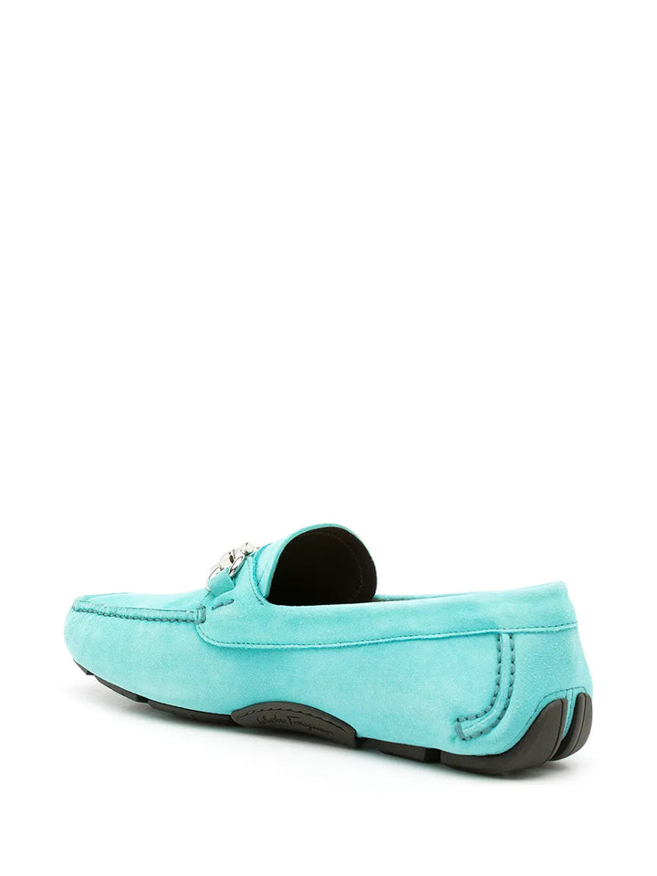 Ferragamo Gancini Leather Loafers in 0