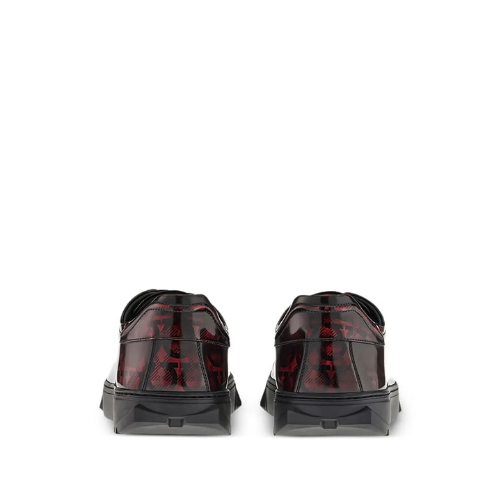 Ferragamo Cube Gancini-Print Lace-Up Sneakers