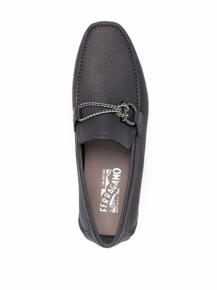 Ferragamo Gancini Pebbled Driving Shoes