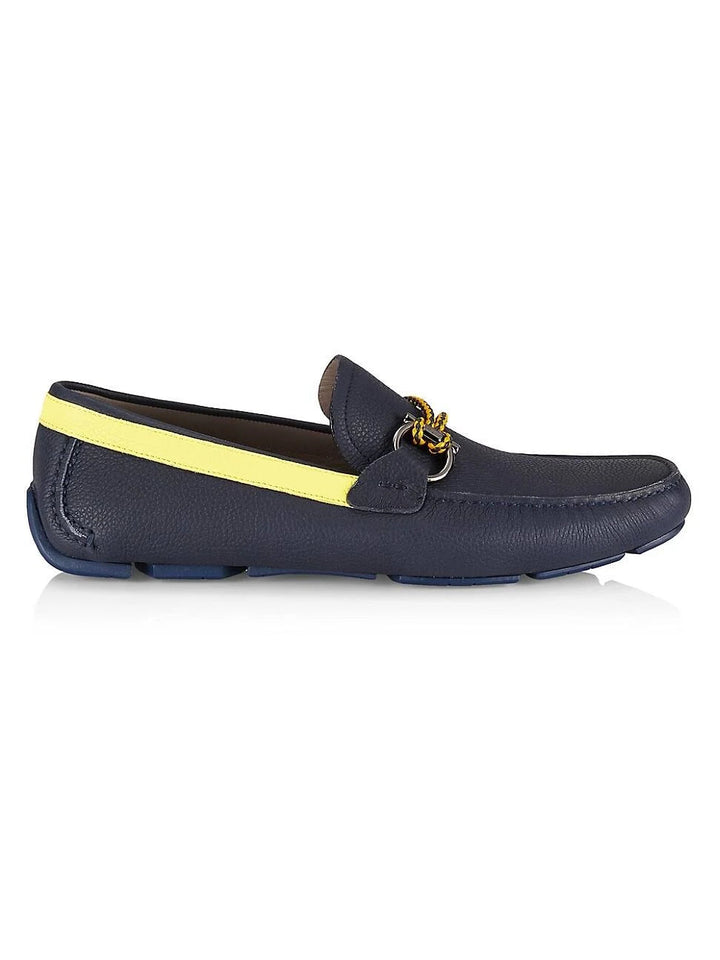 Ferragamo Front 4 Men's Driving Loafers Blue