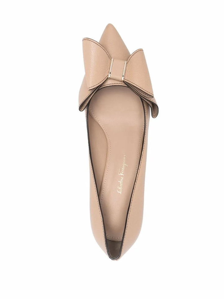 Ferragamo Double Bow Leather Pumps