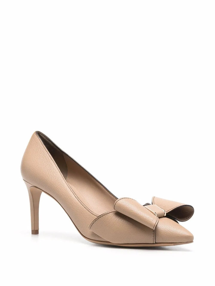 Ferragamo Double Bow Leather Pumps