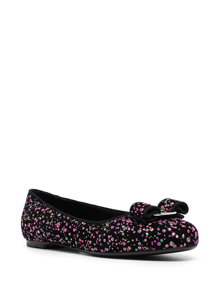 Ferragamo Varina Leather Ballerina Shoes