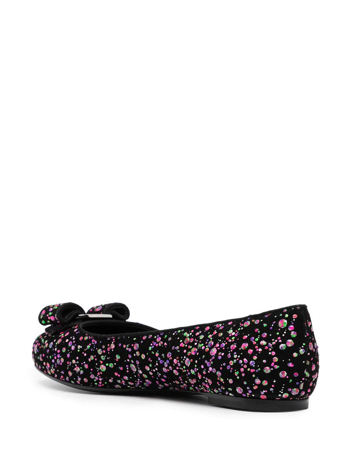 Ferragamo Varina Leather Ballerina Shoes