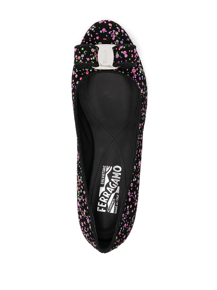 Ferragamo Varina Leather Ballerina Shoes