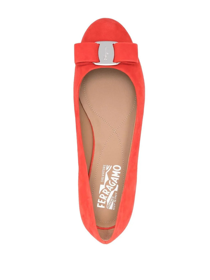 Ferragamo Logo-Plaque Ballerina Shoes