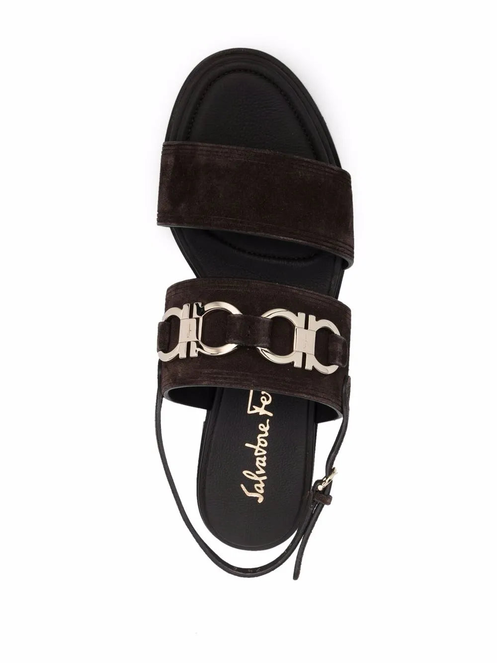 Ferragamo Gancini-Plaque Suede Sandals 01C932751077