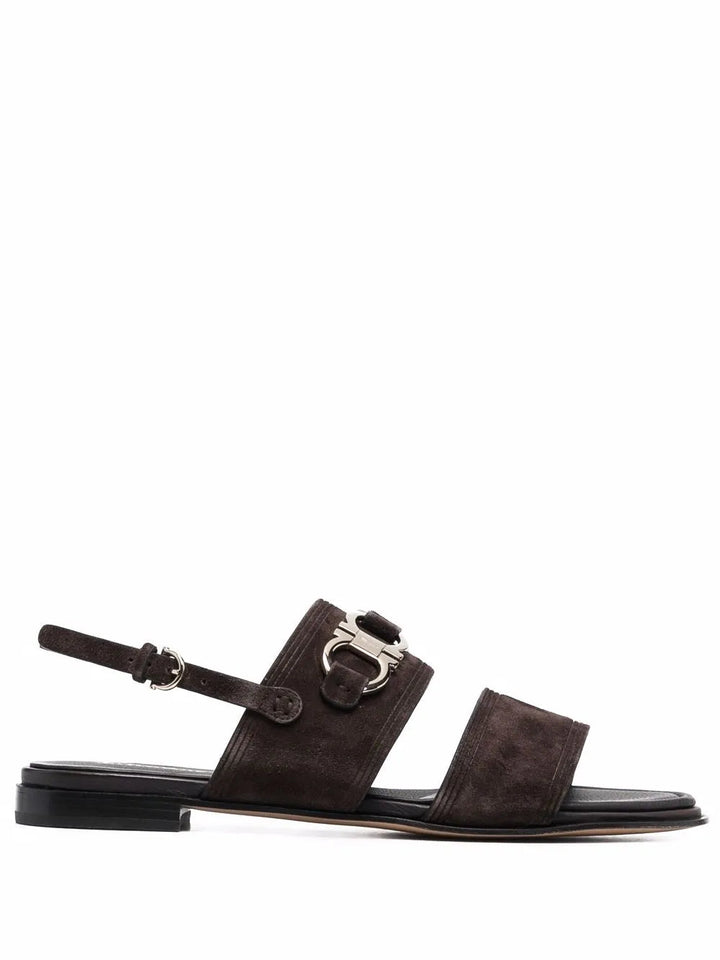 Ferragamo Gancini-Plaque Suede Sandals 01C932751077