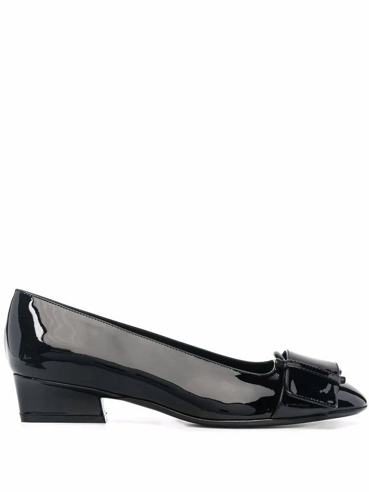 Ferragamo Buckle-Detail Ballerina Pumps