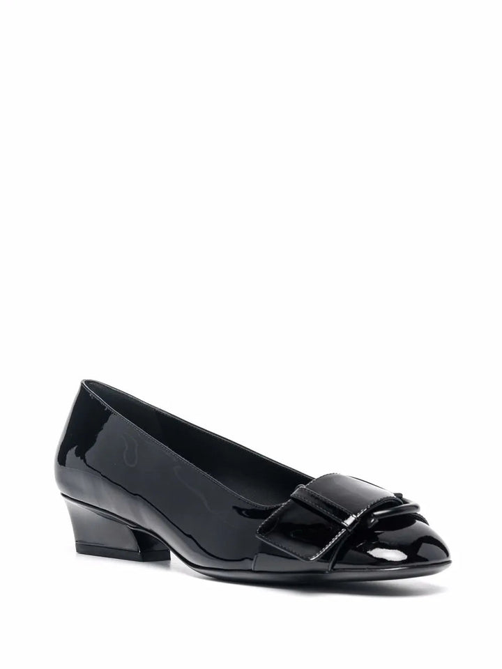 Ferragamo Buckle-Detail Ballerina Pumps