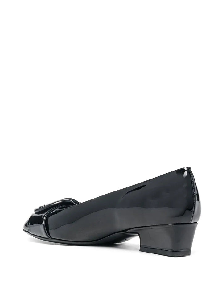 Ferragamo Buckle-Detail Ballerina Pumps
