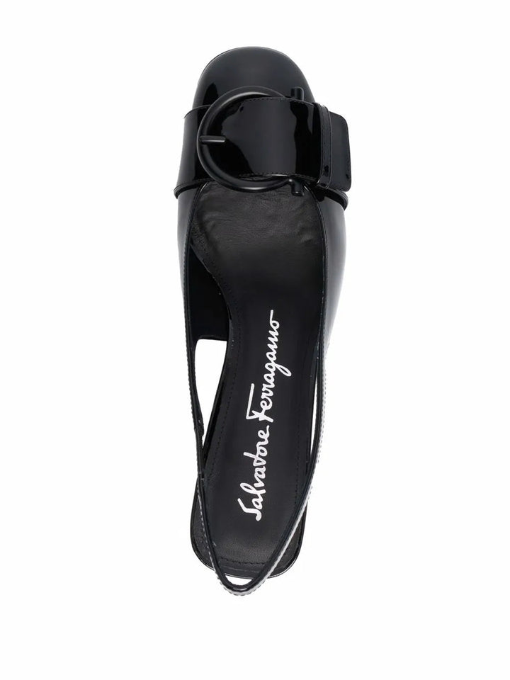 Ferragamo Briget 55 Patent Leather Slingback Pumps