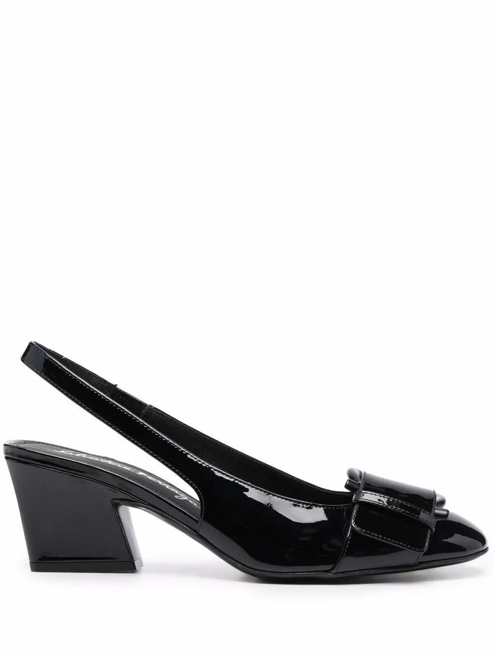 Ferragamo Briget 55 Patent Leather Slingback Pumps