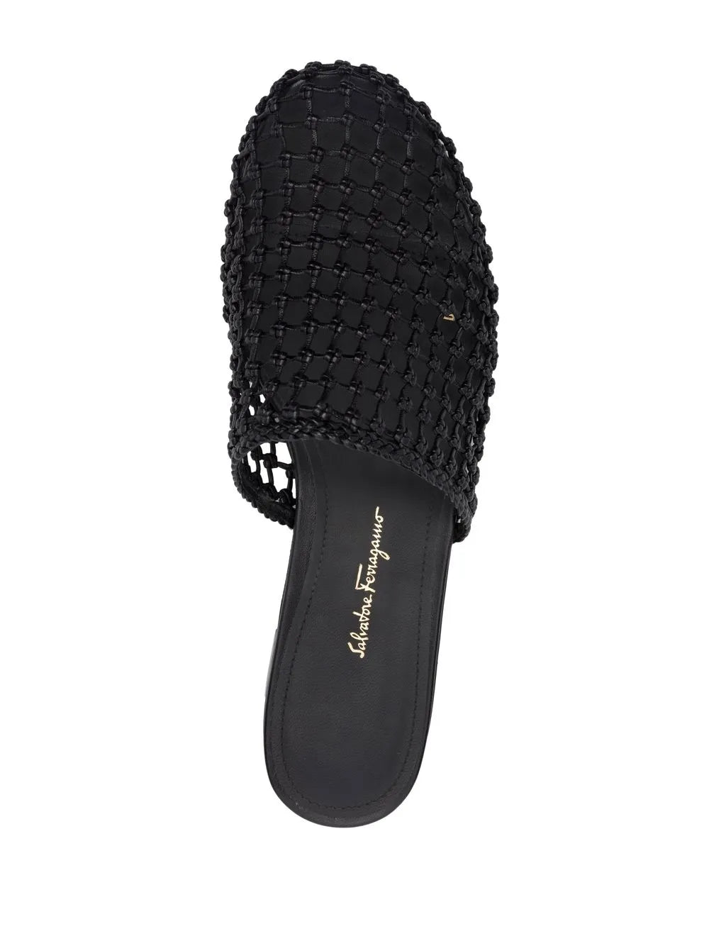 Ferragamo Woven-Design Leather Mules