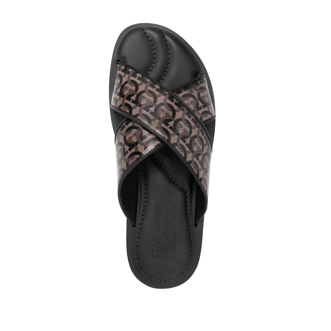 Ferragamo Gancini Crossover Strap Sandals