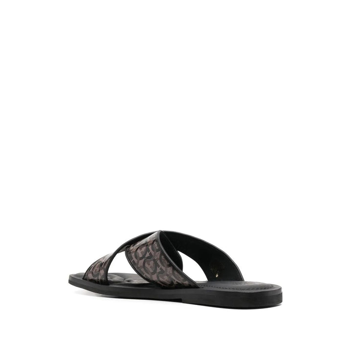 Ferragamo Gancini Crossover Strap Sandals