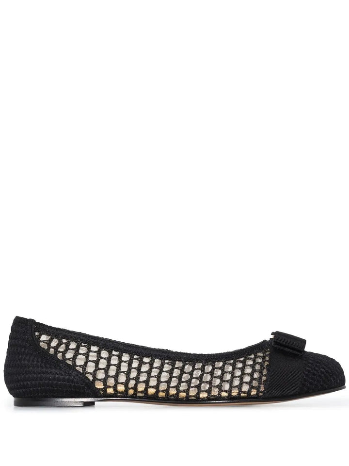 Ferragamo Varina Bow-Embellished Balleria Shoes