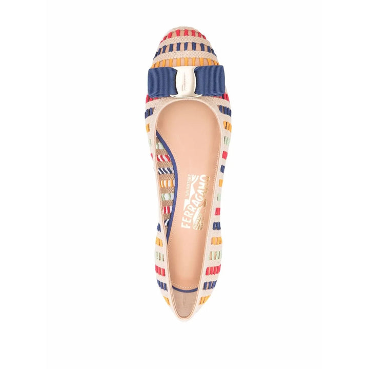 Ferragamo Vara Woven Ballerinas