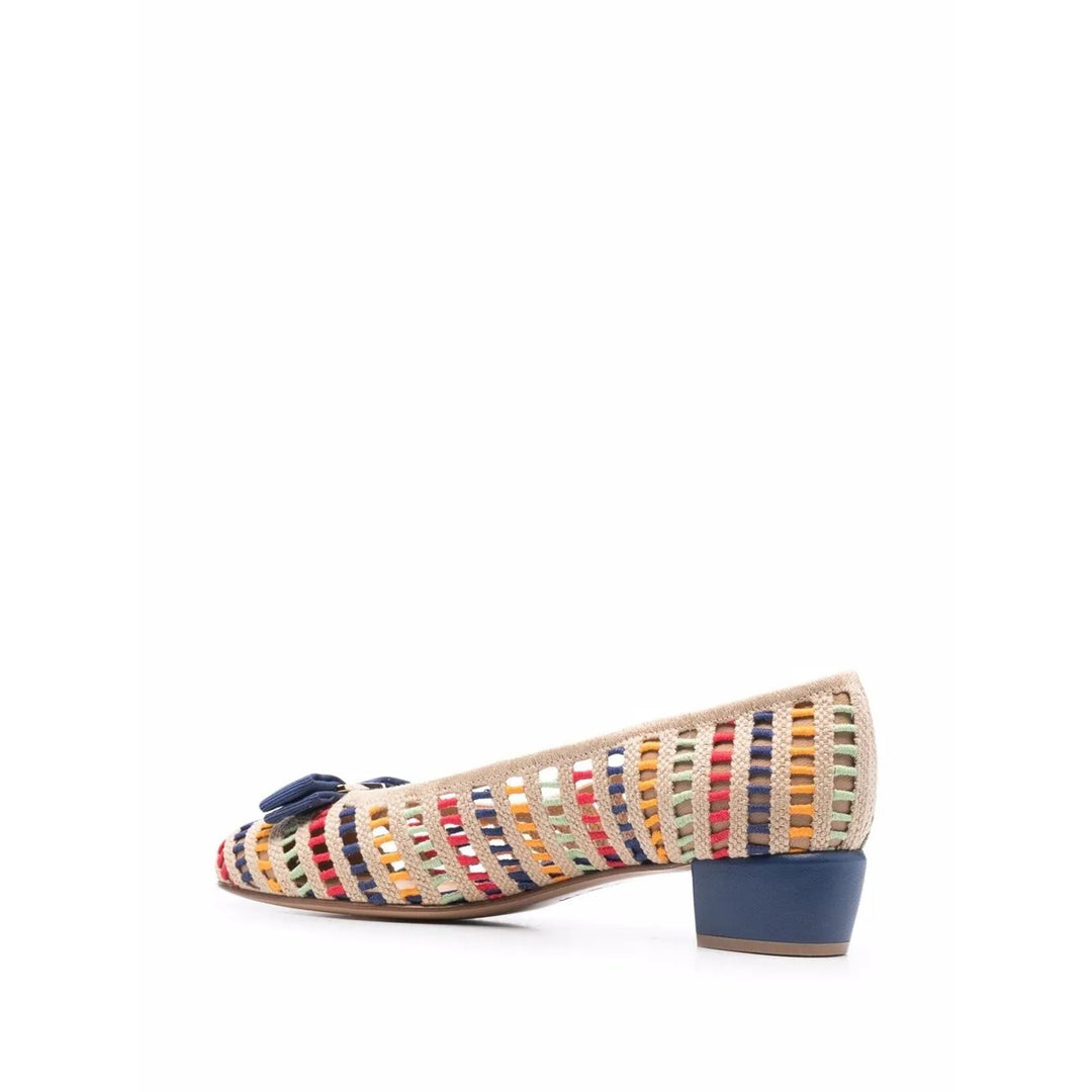 Ferragamo Vara Woven Ballerinas