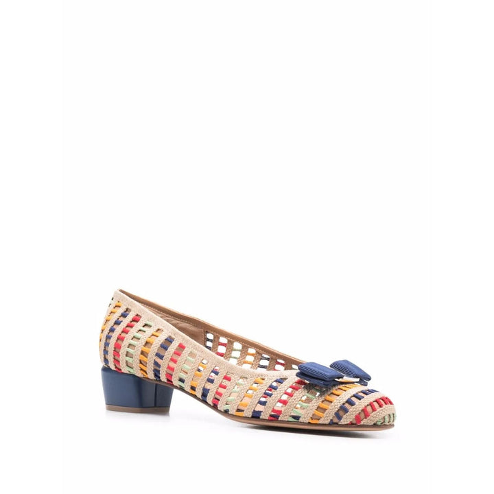 Ferragamo Vara Woven Ballerinas