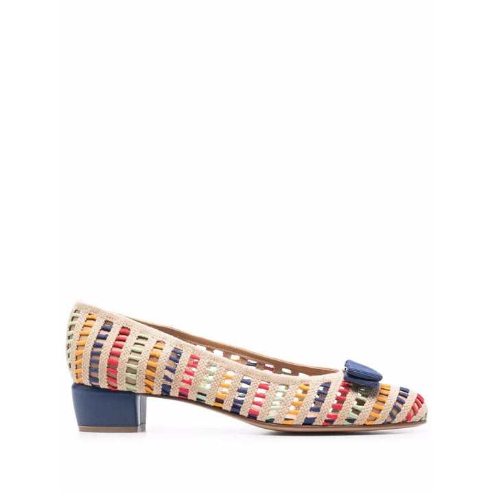 Ferragamo Vara Woven Ballerinas