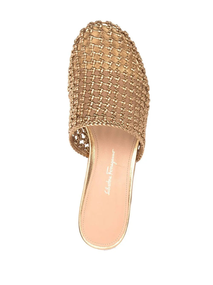 Ferragamo Ellas Knotted Leather Mules