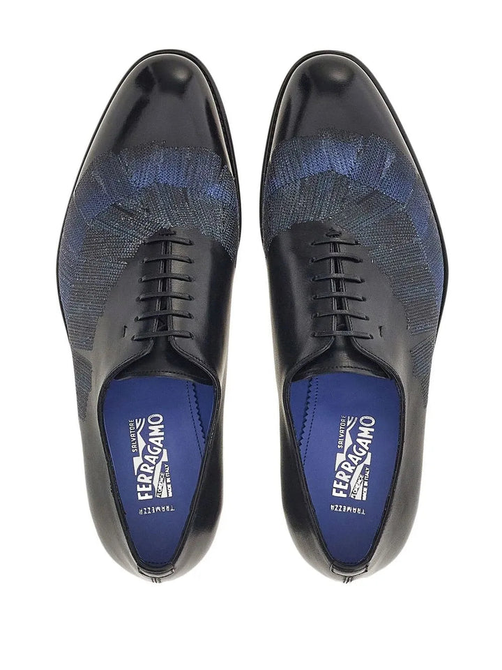Ferragamo Embroidered Oxford-Shoes in BLUE