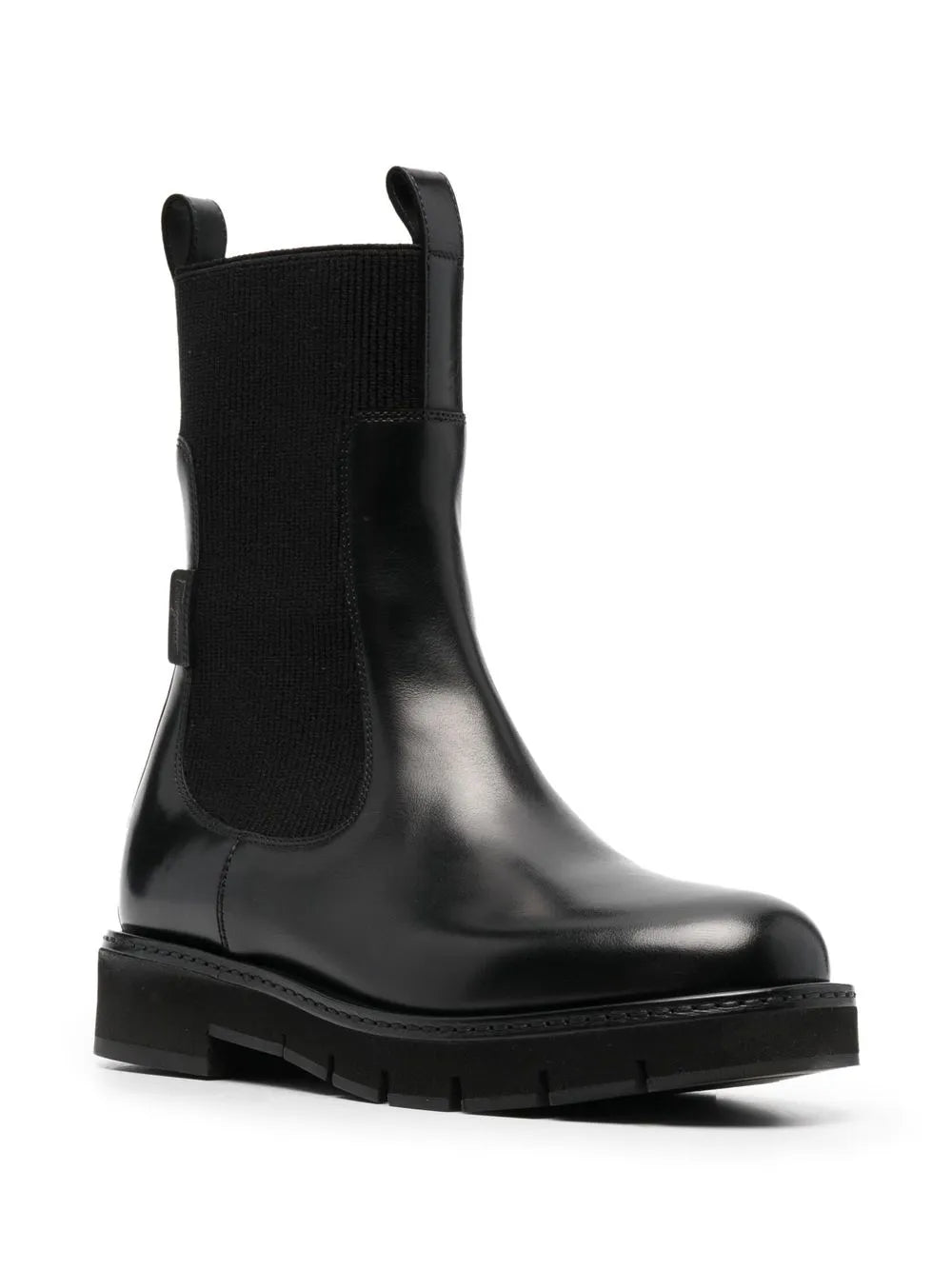 Ferragamo Cleated-Sole Leather Chelsea Boots
