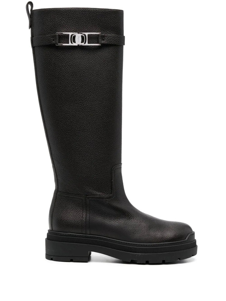 Ferragamo Ryder Knee-Length Leather Boots