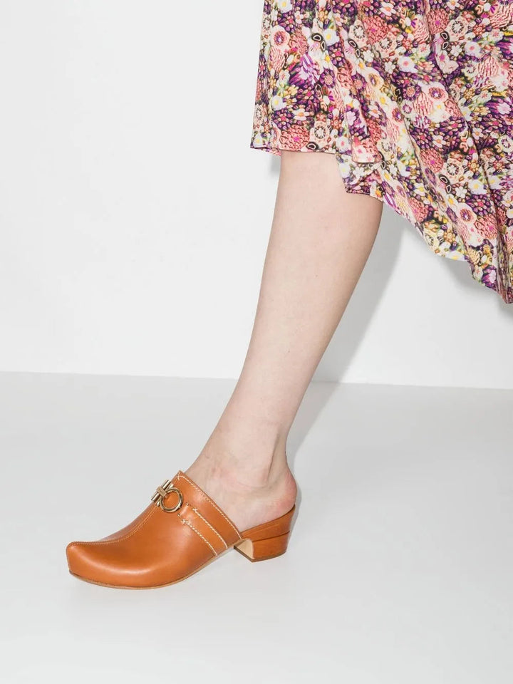 Ferragamo Gancini Slip-On Mules