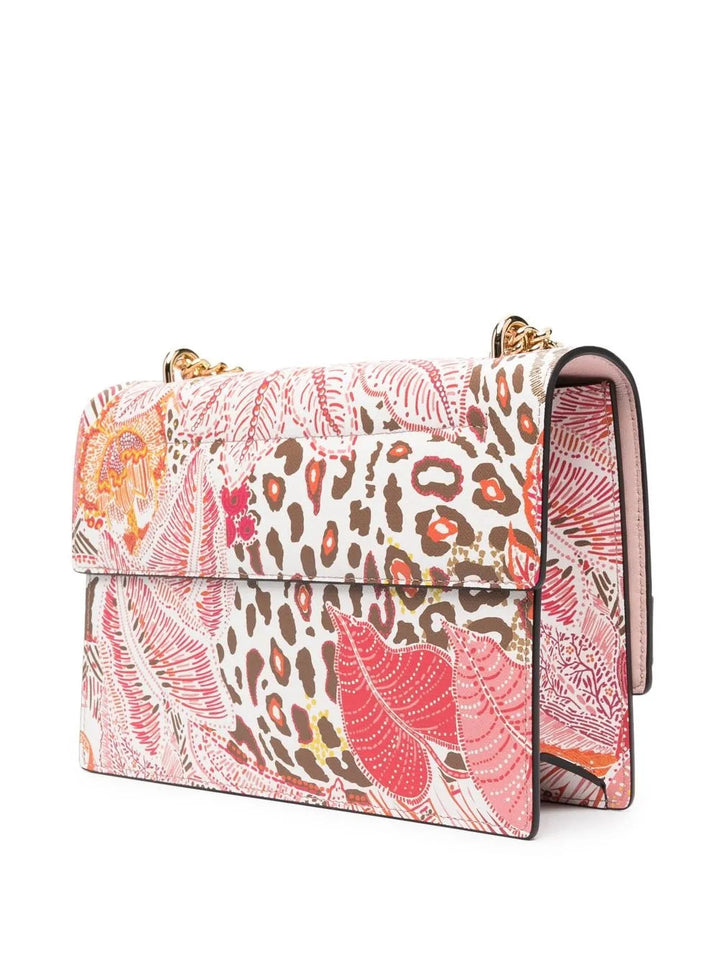 Ferragamo Vara Floral-Print Leather Satchel Bag