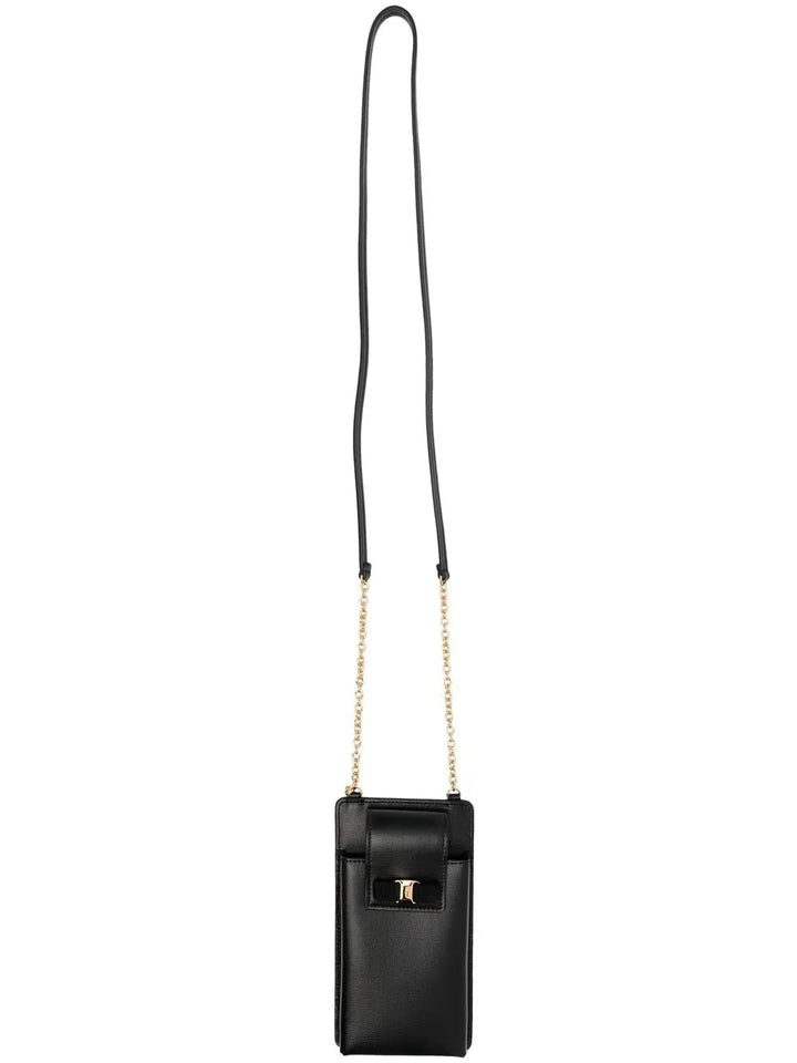Ferragamo Logo-Print Leather Phone Case