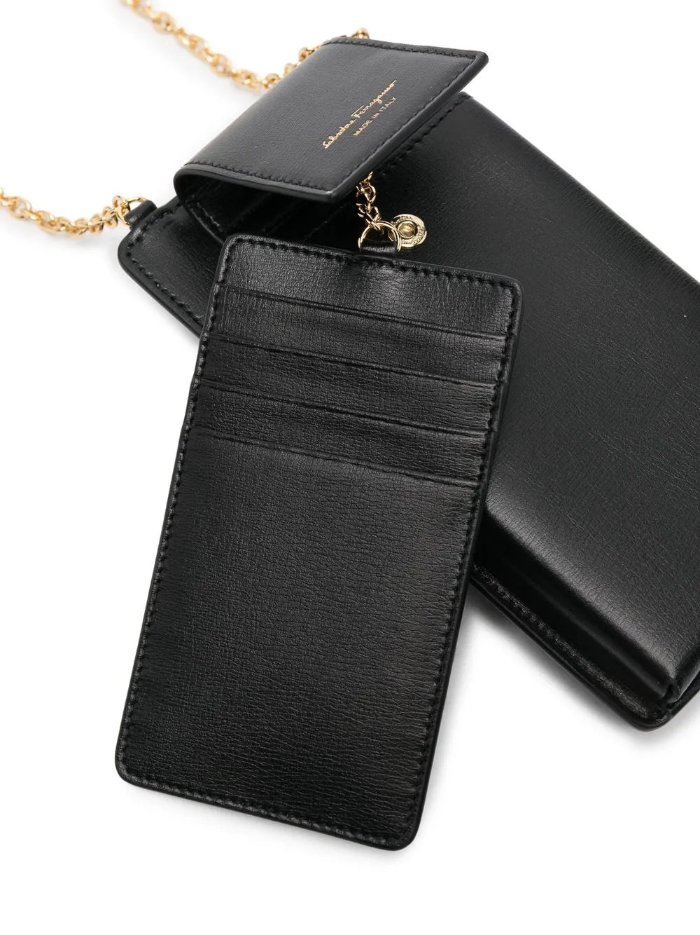 Ferragamo Logo-Print Leather Phone Case