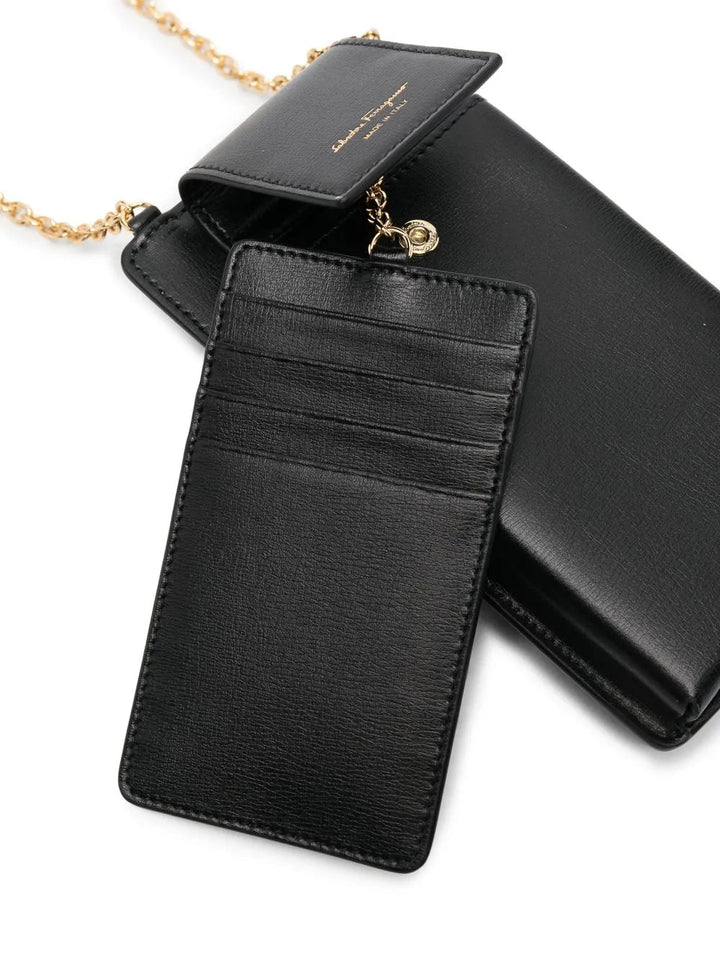 Ferragamo Logo-Print Leather Phone Case