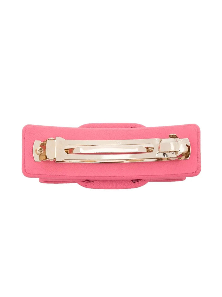 Ferragamo Logo-Plaque Leather Hair Clip
