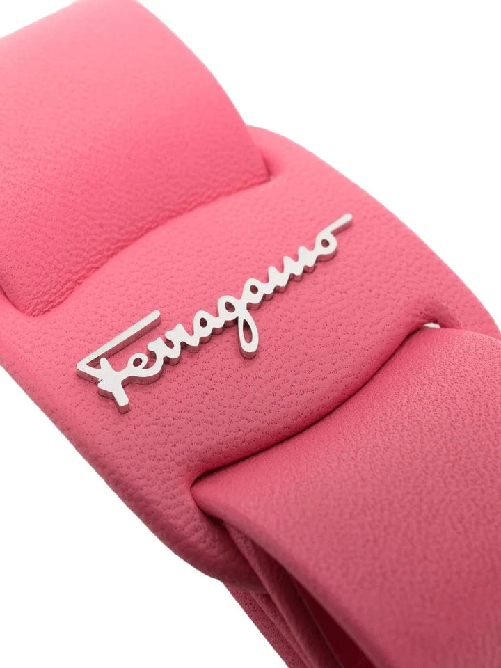 Ferragamo Logo-Plaque Leather Hair Clip