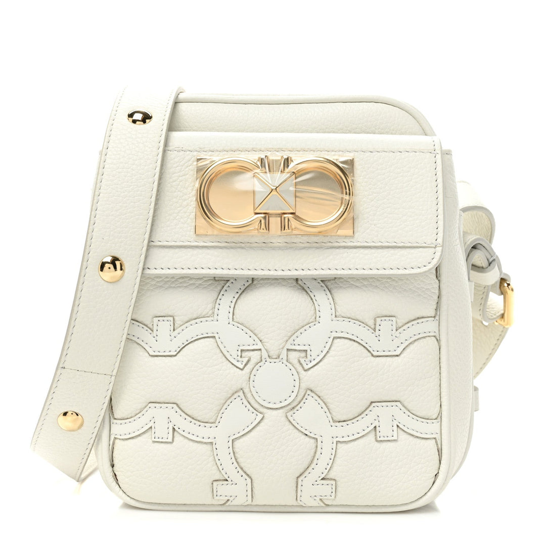 Bolso para cámara Ferragamo Viva Gancini blanco