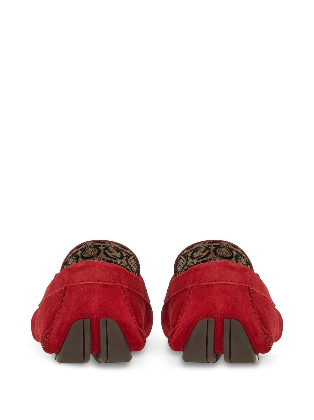 Ferragamo Driver Gancini-Ornament Loafers in RED