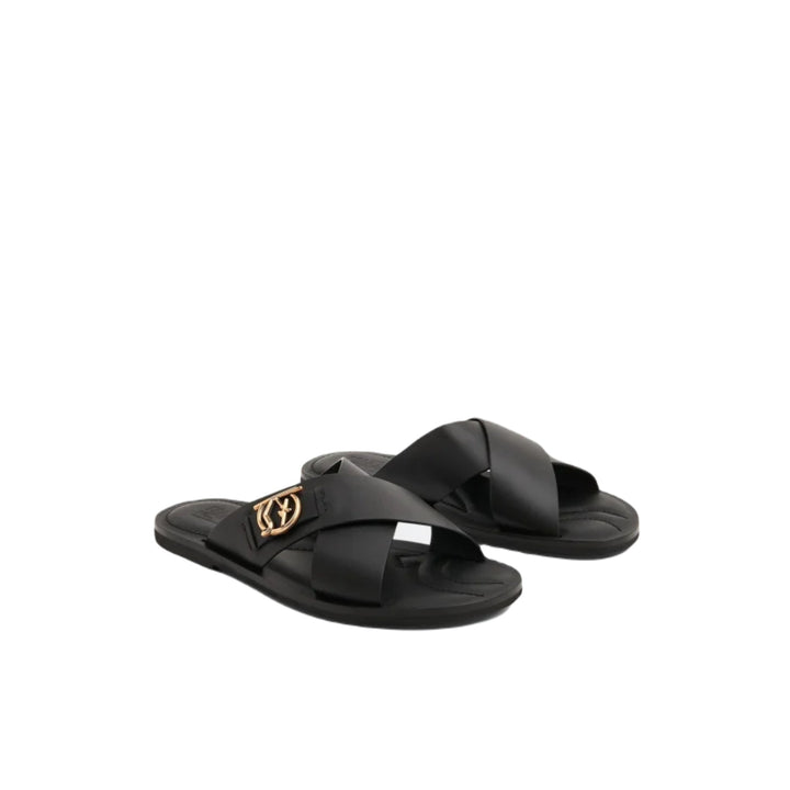 Sandalias negras para hombre Logan de Ferragamo