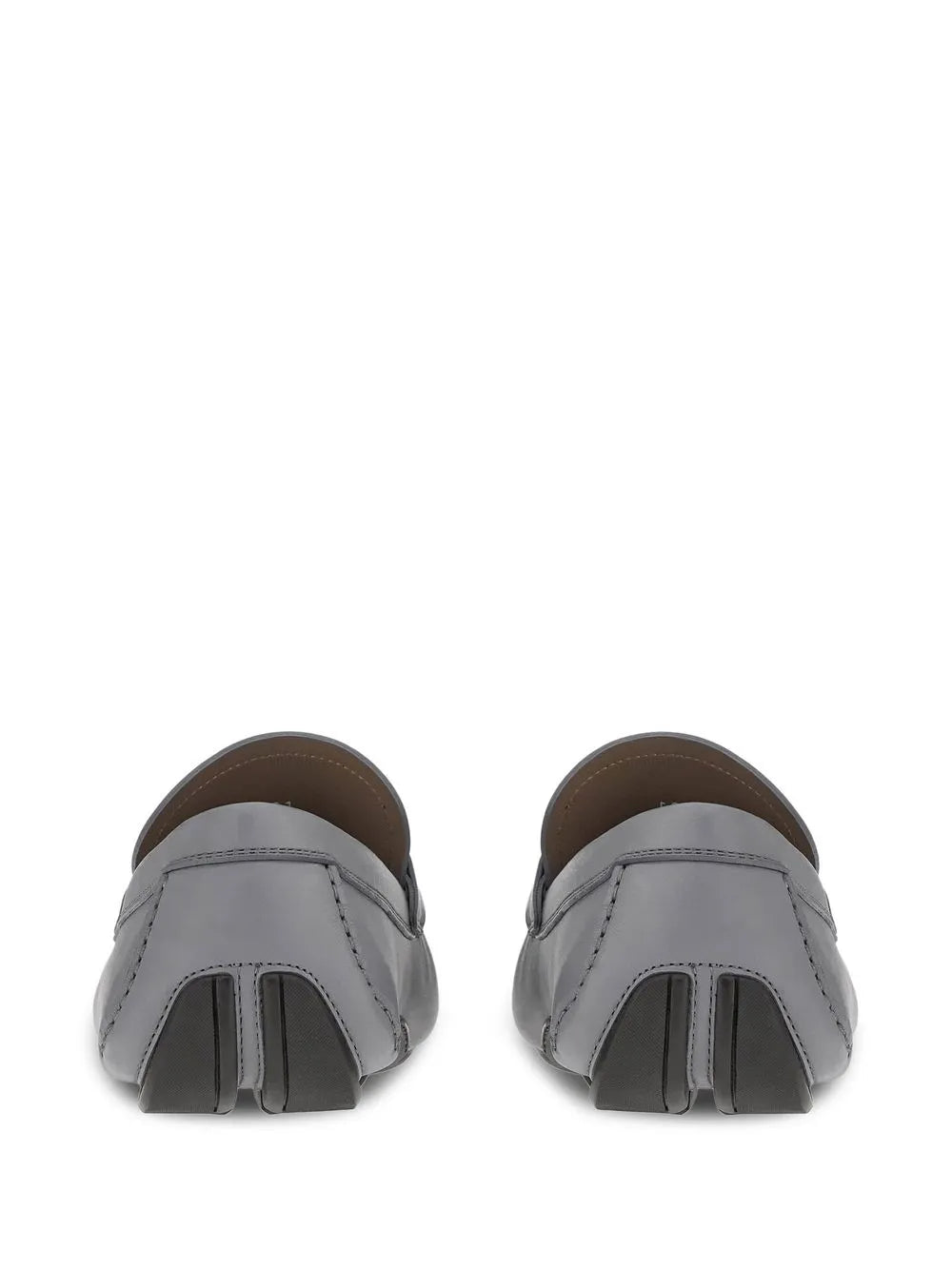 Ferragamo Sf-Buckle Round-Toe Loafers in GREY